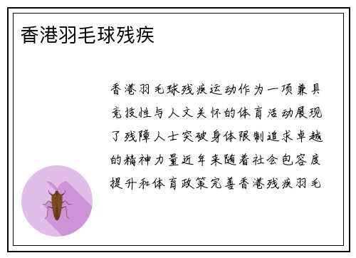 香港羽毛球残疾